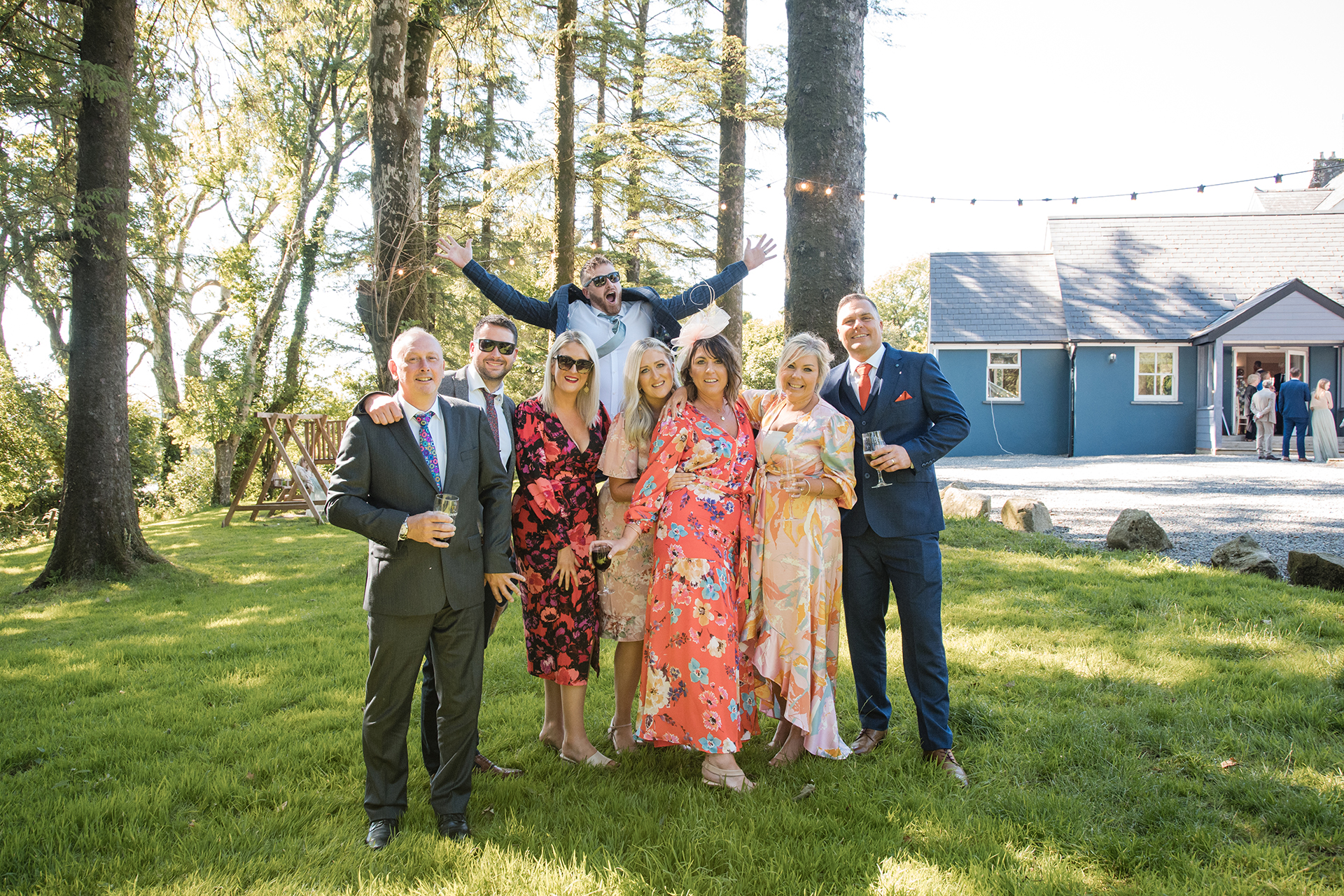 wedding guests at Alison and matt's woodland wedding