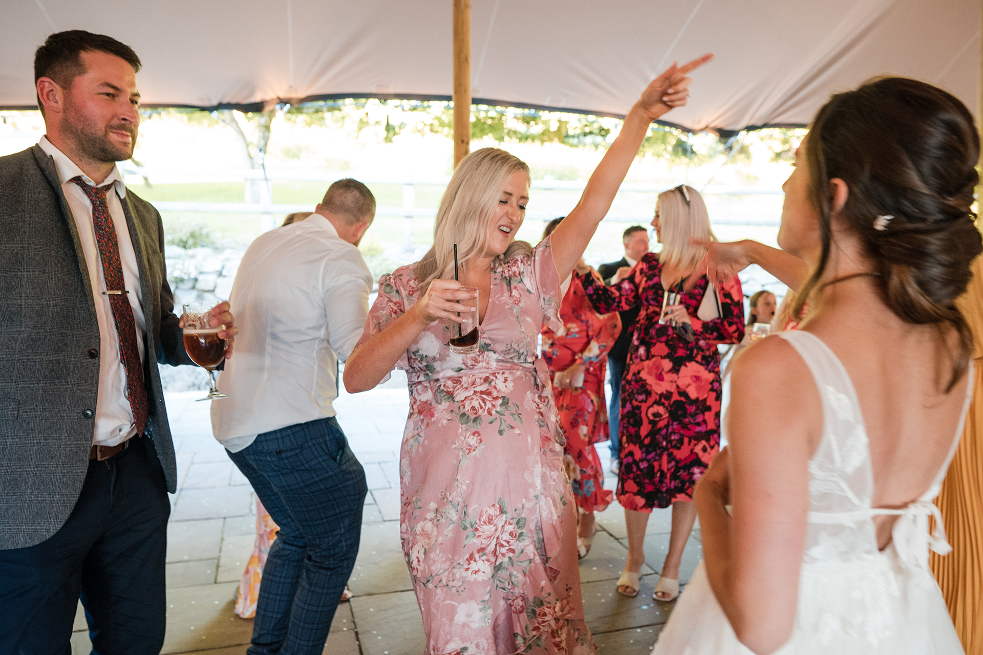 Dancing at Alison and matt's woodland wedding