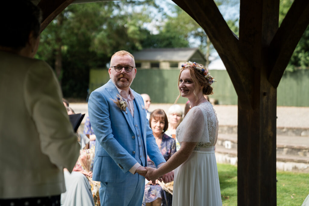 Hilton Court wedding bride and groom