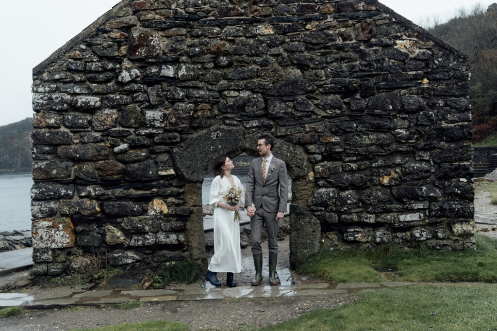 Nantwen elopement bride and groom